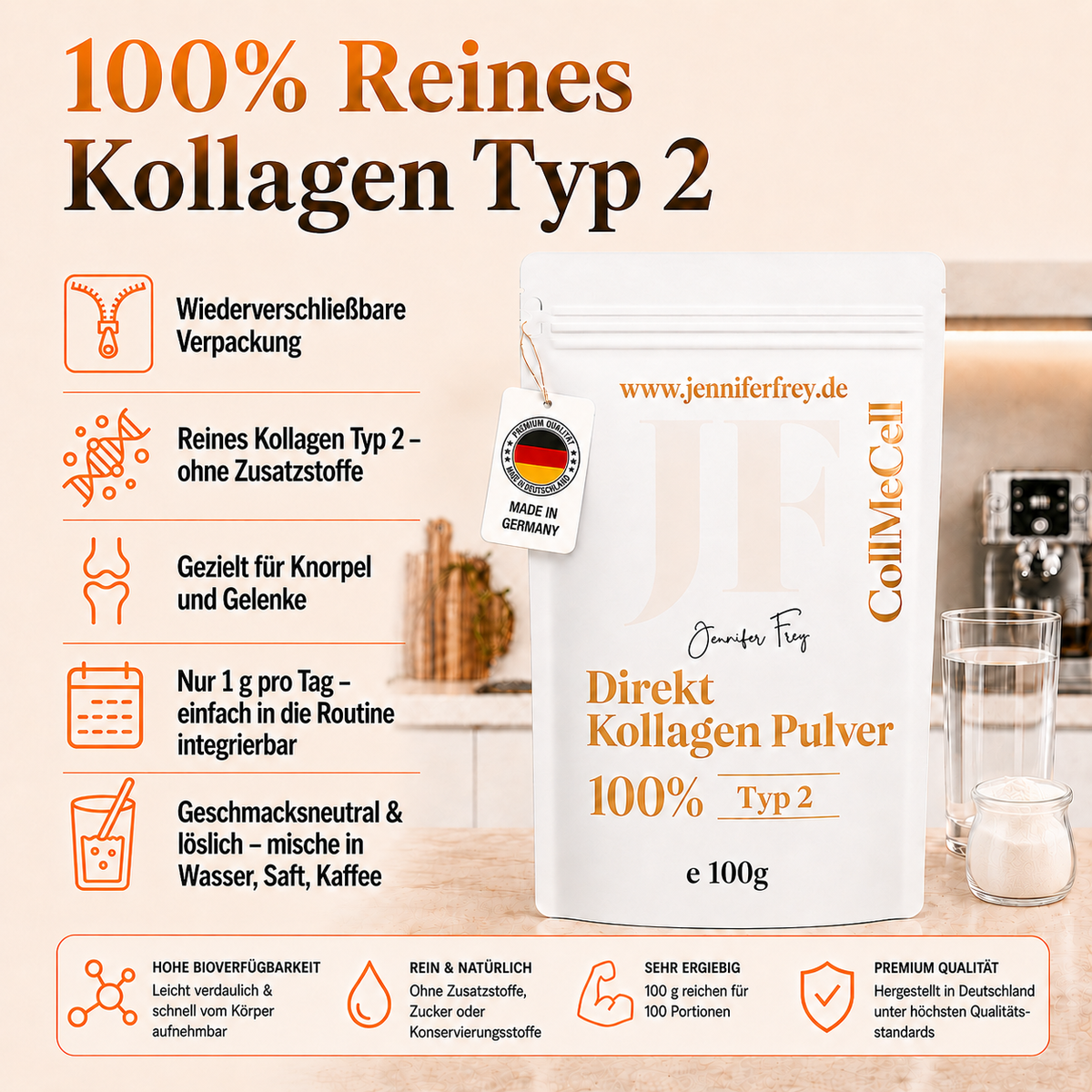 CollMeCell Collagen Type 2 Powder | Joints – Pure Cartilage Hydrolysate CollMeCell